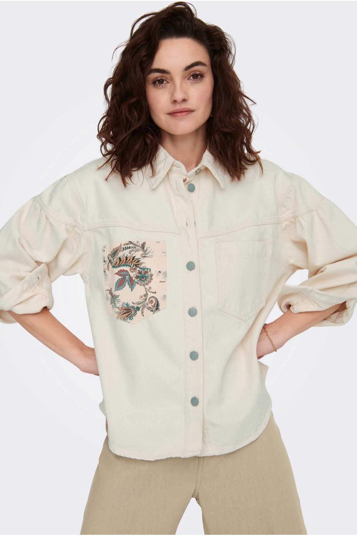 Only ONLANNI LS SHIRT DNM JACKET CRO