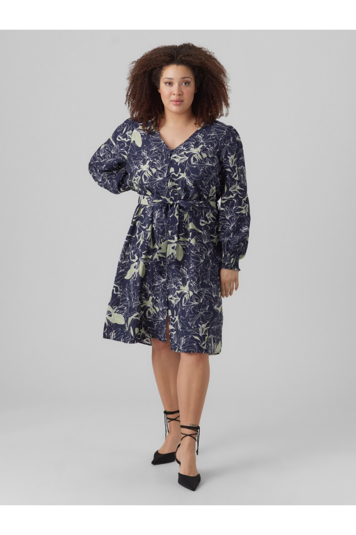 Vero moda VMABBI NAN LS BLK SHIRT DRESS WVN