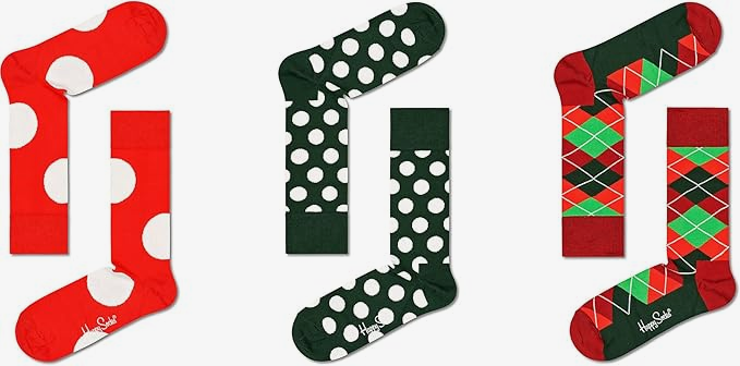 Pack de 3 calcetines Happy Socks Holiday Classics, talla 36-40